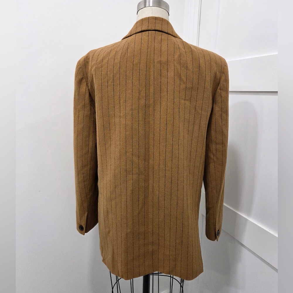 Madewell Oversized Blazer in Pinstripe Fallen Timber Padded Shoulders Size 6 - Picture 5 of 16